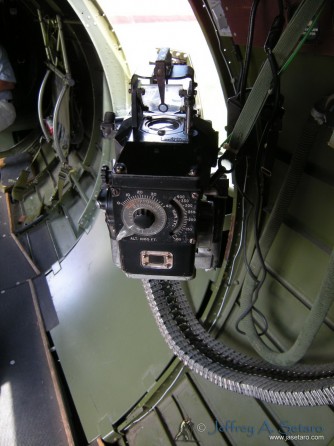 A close-up view of one of the Aluminum Overcast's waist guns.