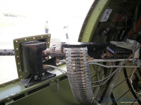 A close-up view of one of the Aluminum Overcast's waist guns.